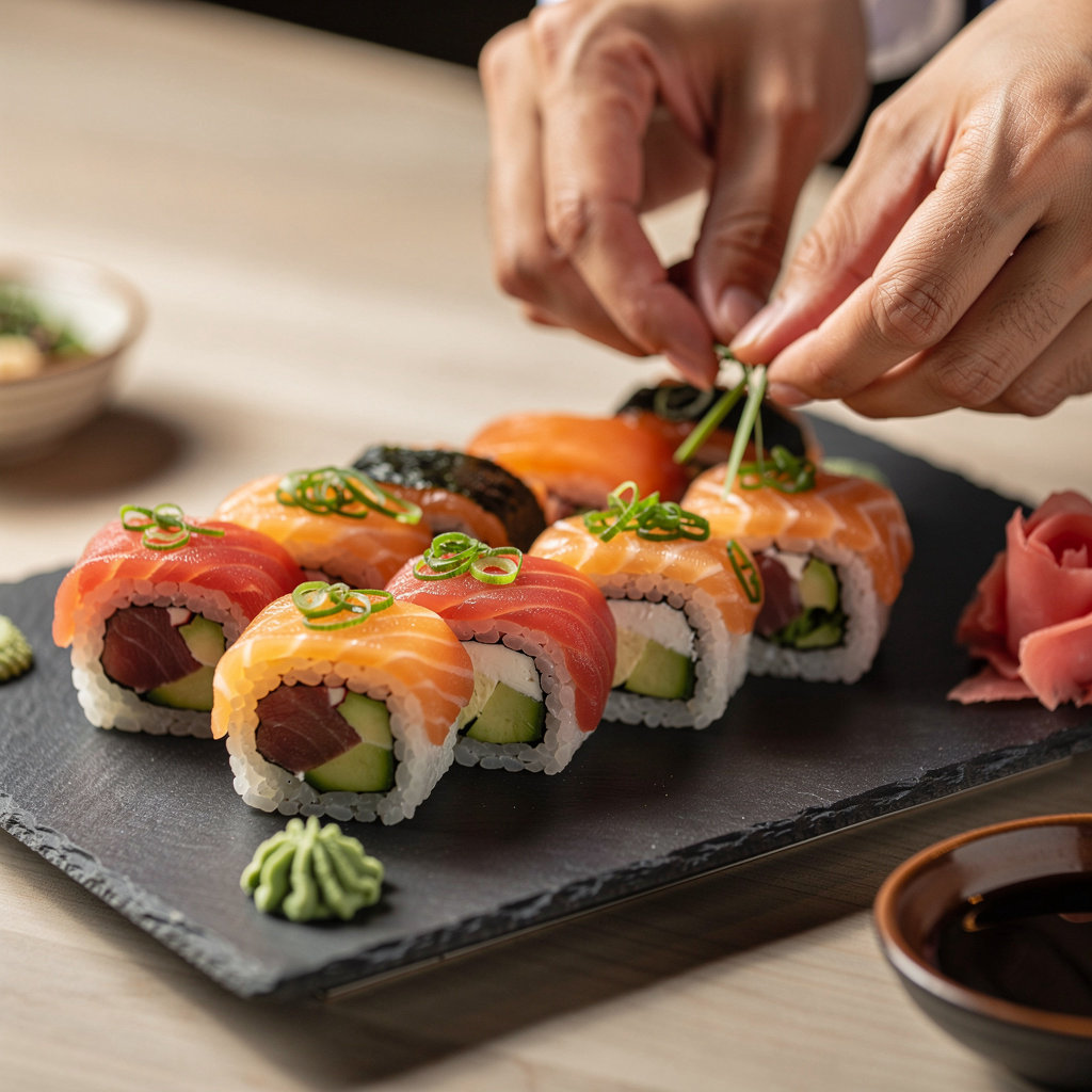 Niban Japanese Restaurant menu selection featuring fresh sushi, specialty rolls, and hand rolls in San Diego